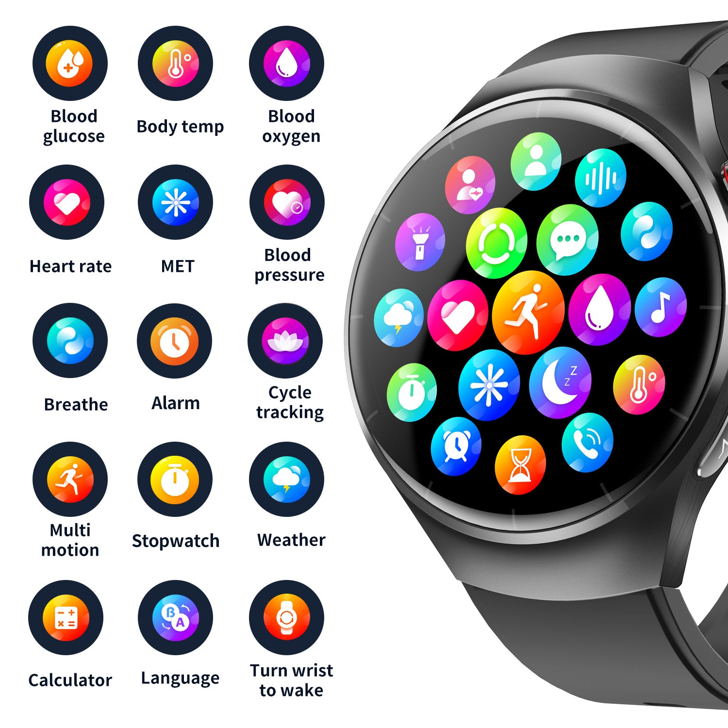 Fashion Smart Watch For Men Women Healthy Mornitoring Ips Screen Fitness Tracker With Bluetooth Call IP67 Waterproof Heart Rate Sleep SpO2 Monitor Pedometer Multiple Sports