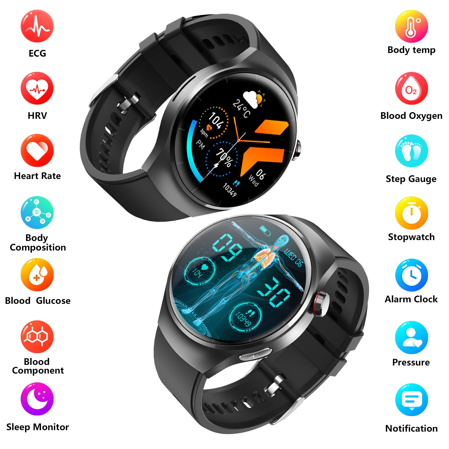 Fashion Smart Watch For Men Women Healthy Mornitoring Ips Screen Fitness Tracker With Bluetooth Call IP67 Waterproof Heart Rate Sleep SpO2 Monitor Pedometer Multiple Sports