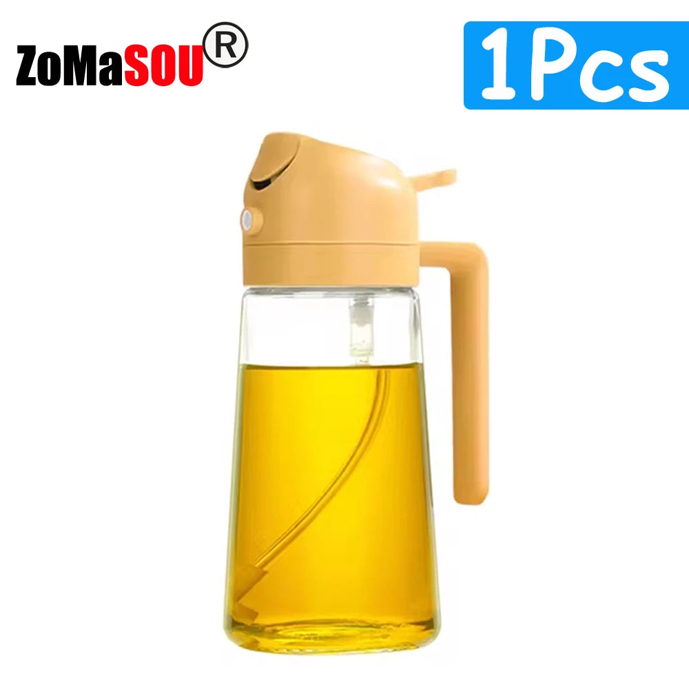 2-in-1 Sprayer Pourer Oil Empty Bottle Plastic Oil Container Dispenser Vaporizer Kitchen Barbecue Camping Cooking Utensils
